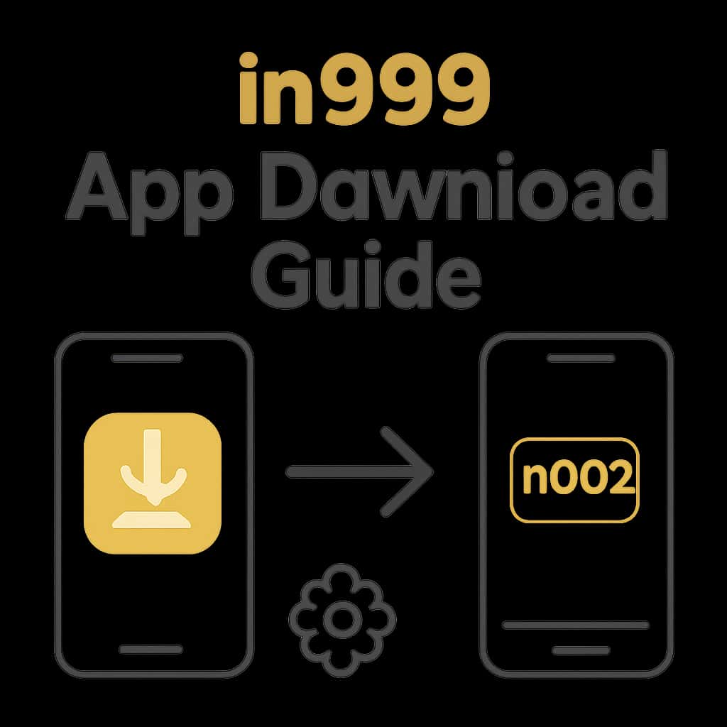 An educational diagram illustrating the in999 App Download Guide steps.