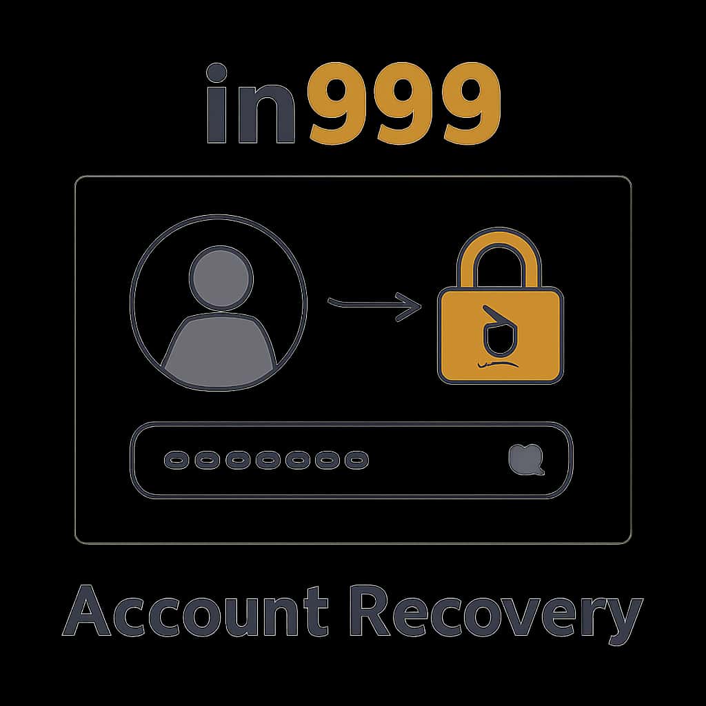 Illustration showing the steps of in999 Account Recovery.