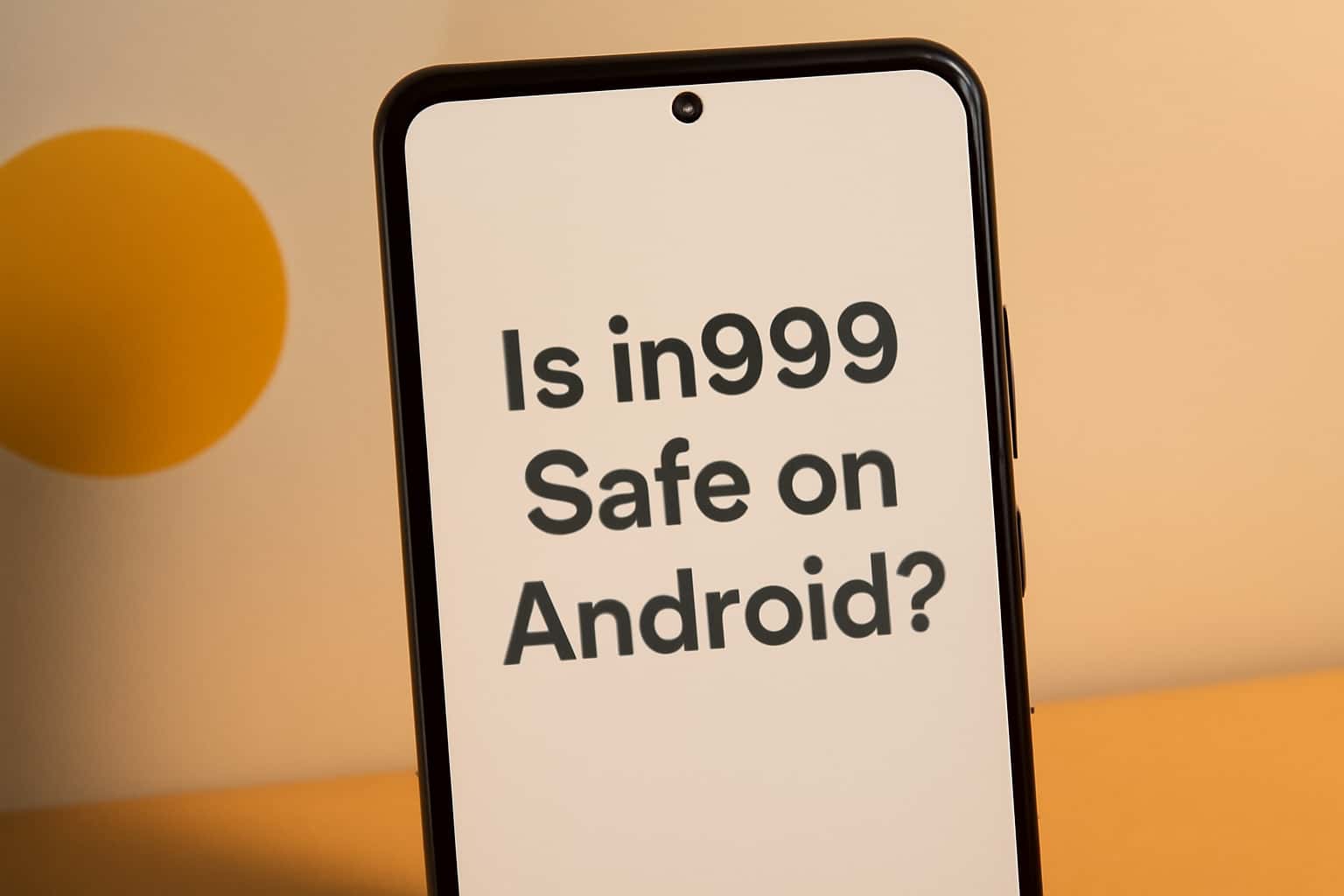 Informational graphic about in999 app safety on Android devices.