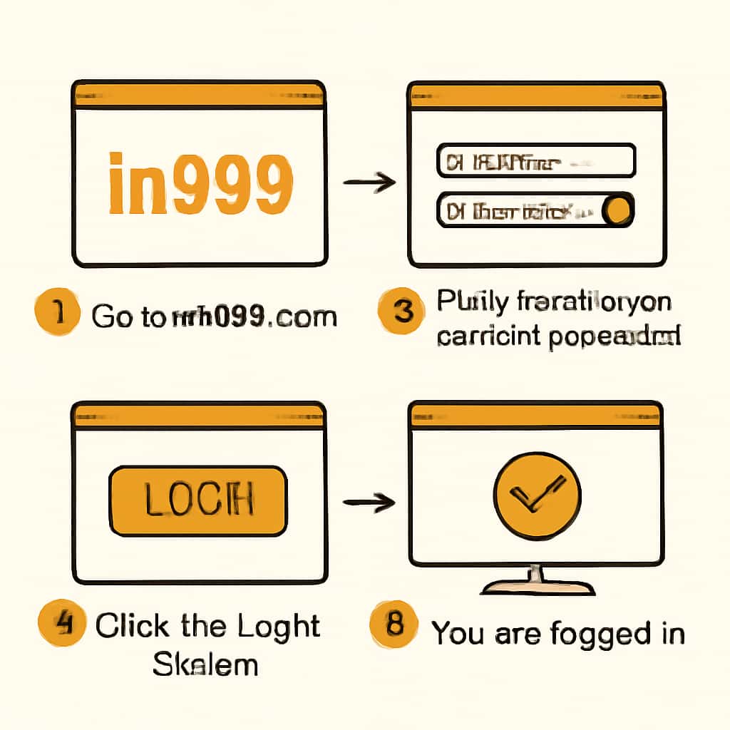 A diagram showing the login process for in999.