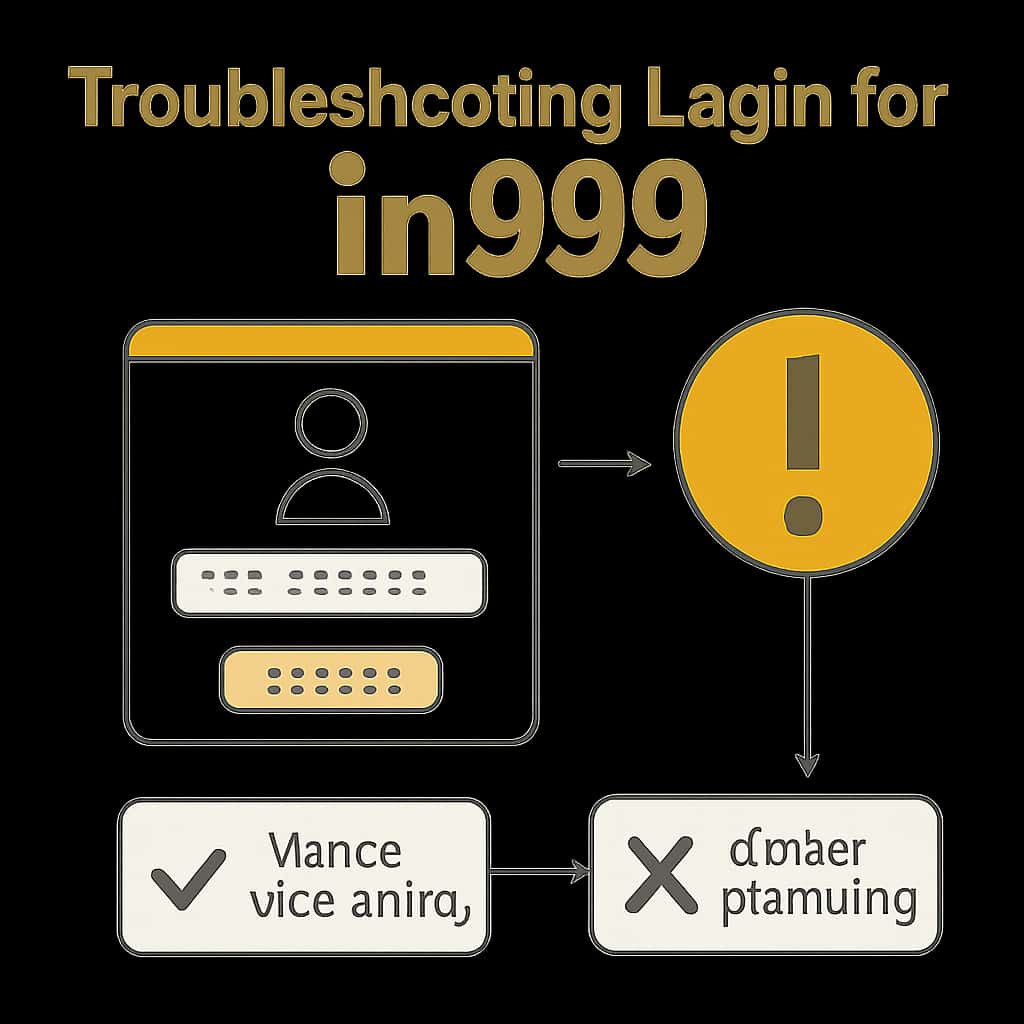 Illustration describing steps for troubleshooting in999 login.